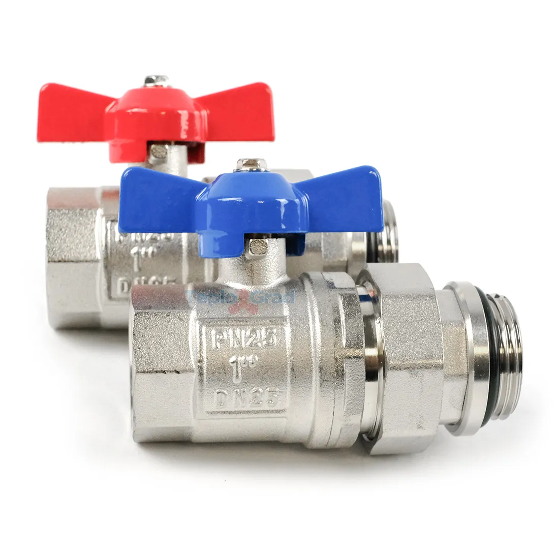 Кран шаровой TIM с полусгоном 1 (красный+синий), пара Кран шаровой TIM с полусгоном 1 (красный+синий), пара