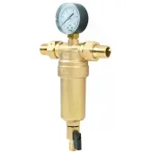 Самопромывной фильтр TIM 1/2 с манометром и корпусом из латуни Самопромывной фильтр TIM 1/2 с манометром и корпусом из латуни