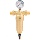 Самопромывной фильтр Valfex 1/2 с манометром и корпусом из латуни Самопромывной фильтр Valfex 1/2 с манометром и корпусом из латуни