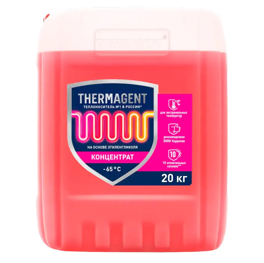 Теплоноситель Thermagent -65 20 кг на основе этиленгликоля Теплоноситель Thermagent -65 20 кг на основе этиленгликоля