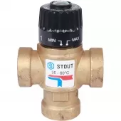 Трехходовой термостатический смесительный клапан Stout 3/4 ВР 35-60°С KVs 1.6 Трехходовой термостатический смесительный клапан Stout 3/4 ВР 35-60°С KVs 1.6
