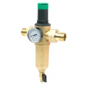 Самопромывной фильтр TIM 1 с редуктором, манометром и корпусом из латуни Самопромывной фильтр TIM 1 с редуктором, манометром и корпусом из латуни