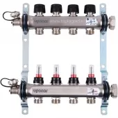 Коллектор Uponor Smart S на 4 выхода с расходомерами Коллектор Uponor Smart S на 4 выхода с расходомерами