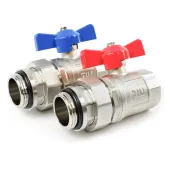 Кран шаровой TIM с полусгоном 1 (красный+синий), пара Кран шаровой TIM с полусгоном 1 (красный+синий), пара