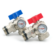 Комплект шаровых угловых кранов TIM с полусгоном 1 Комплект шаровых угловых кранов TIM с полусгоном 1