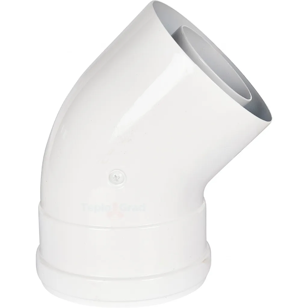 Отвод коаксиальный Rommer 60/100 45° Отвод коаксиальный Rommer 60/100 45°