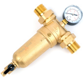Самопромывной фильтр Valfex 1 с манометром и корпусом из латуни Самопромывной фильтр Valfex 1 с манометром и корпусом из латуни