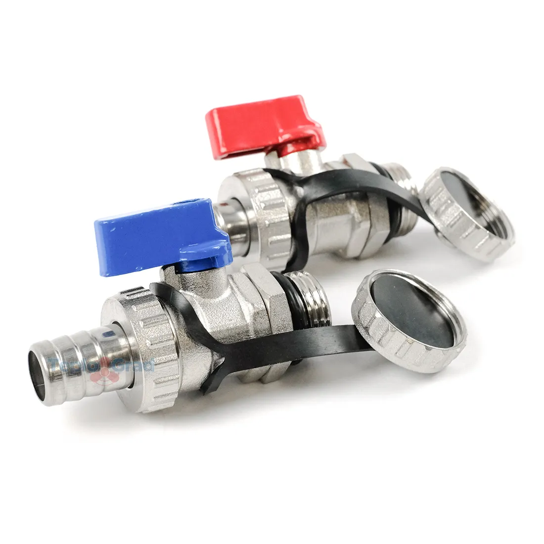 Комплект сливных шаровых кранов TIM 1/2 со штуцером Комплект сливных шаровых кранов TIM 1/2 со штуцером