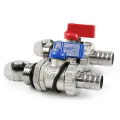 Комплект сливных шаровых кранов TIM 1/2 со штуцером Комплект сливных шаровых кранов TIM 1/2 со штуцером