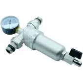 Самопромывной фильтр TIM 1/2 с манометром и корпусом из никелированной латуни Самопромывной фильтр TIM 1/2 с манометром и корпусом из никелированной латуни