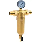 Самопромывной фильтр TIM 3/4 с манометром и корпусом из латуни Самопромывной фильтр TIM 3/4 с манометром и корпусом из латуни