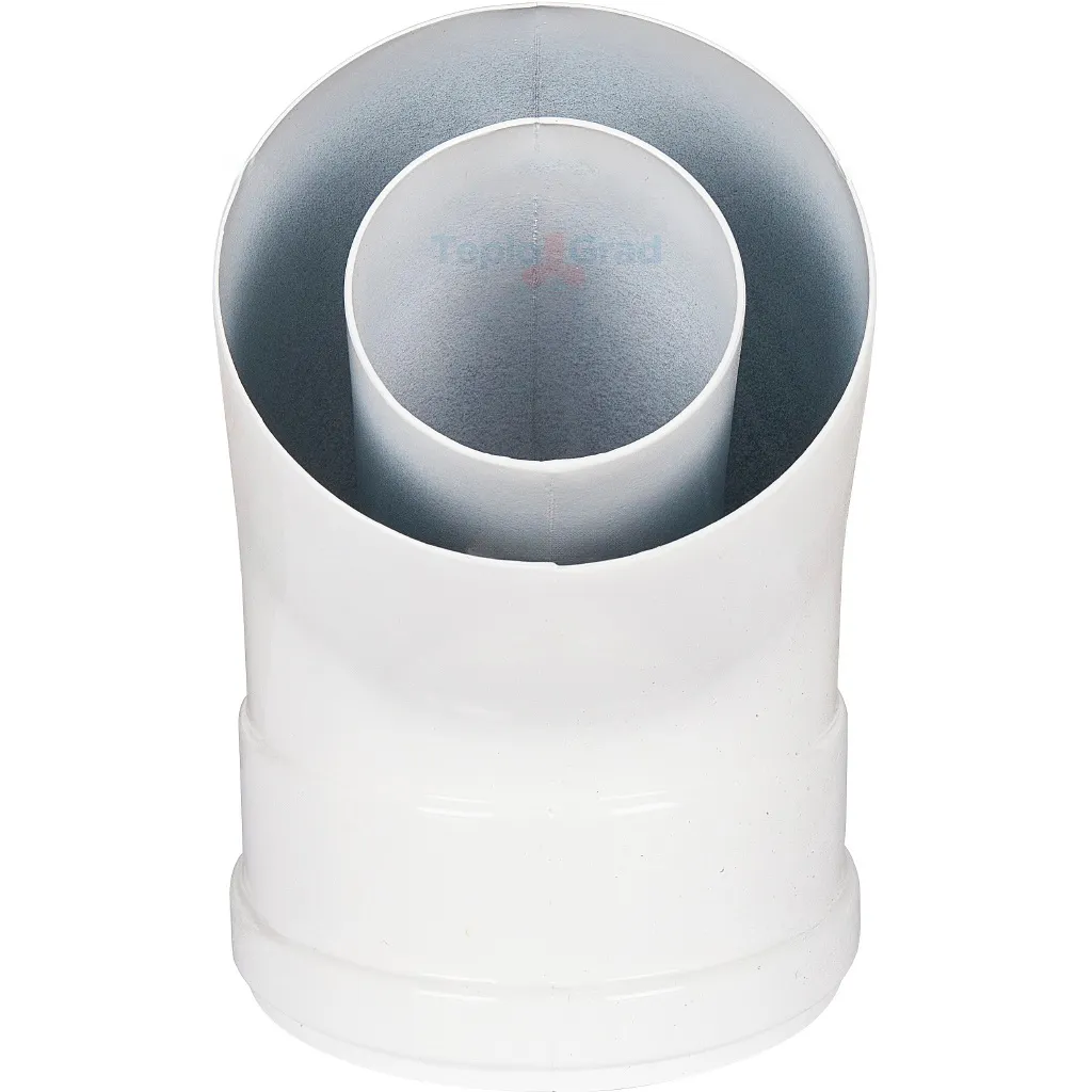 Отвод коаксиальный Rommer 60/100 45° Отвод коаксиальный Rommer 60/100 45°