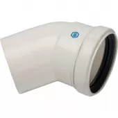 Отвод коаксиальный Stout Dn 80 45° PP-FE для конденсационных котлов Отвод коаксиальный Stout Dn 80 45° PP-FE для конденсационных котлов